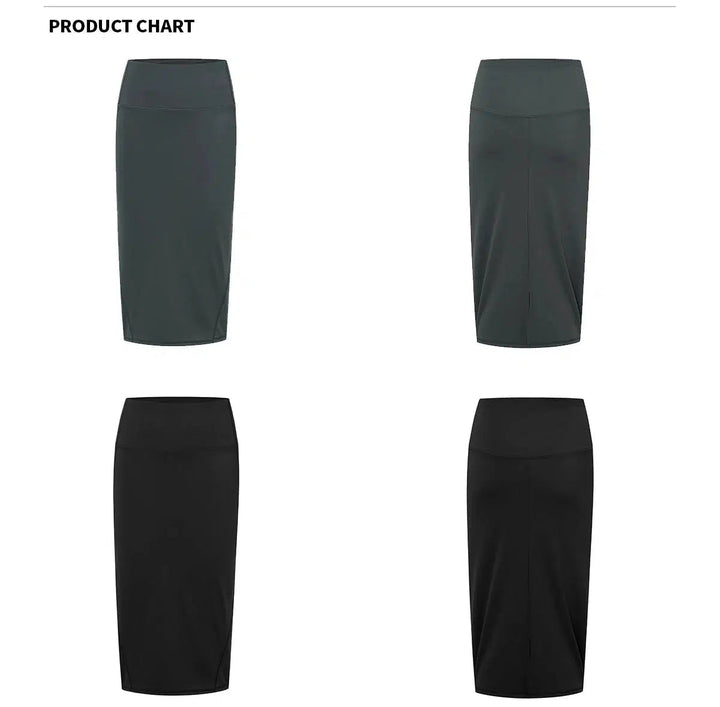 High-Waisted, Knee-Length Athletic Skirt with Side Pockets