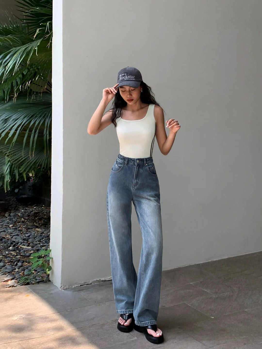 High-Waisted Wide-Leg Jeans