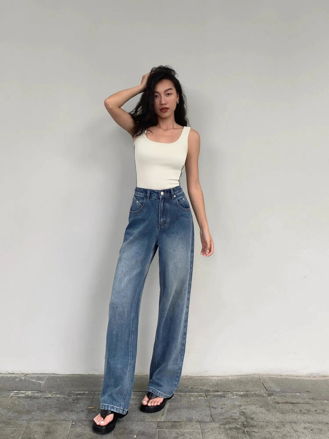 High-Waisted Wide-Leg Jeans