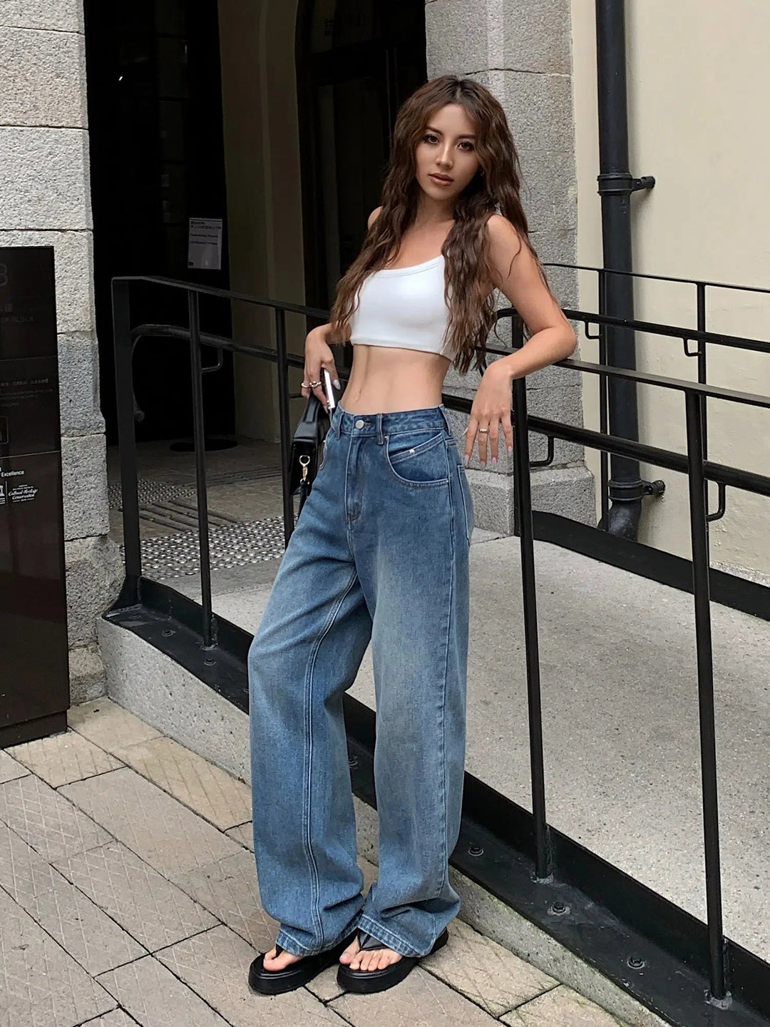 High-Waisted Wide-Leg Jeans