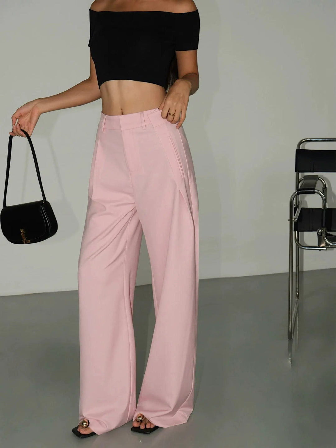 High Waisted Wide-leg Suit Pants