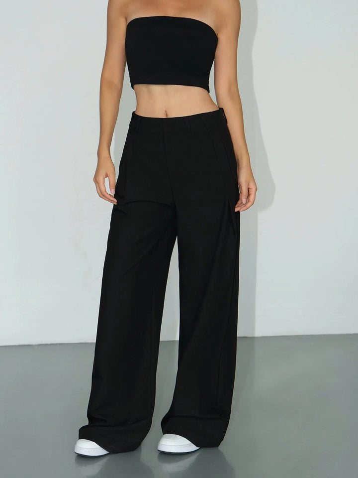 High Waisted Wide-leg Suit Pants