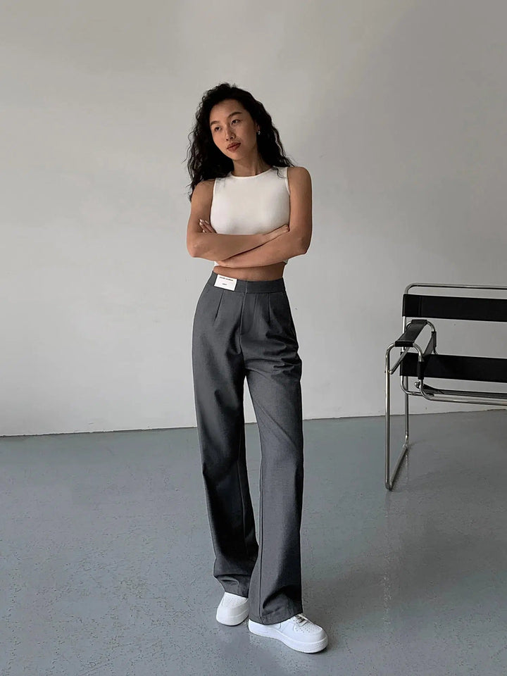 High-waisted Pleated Pants