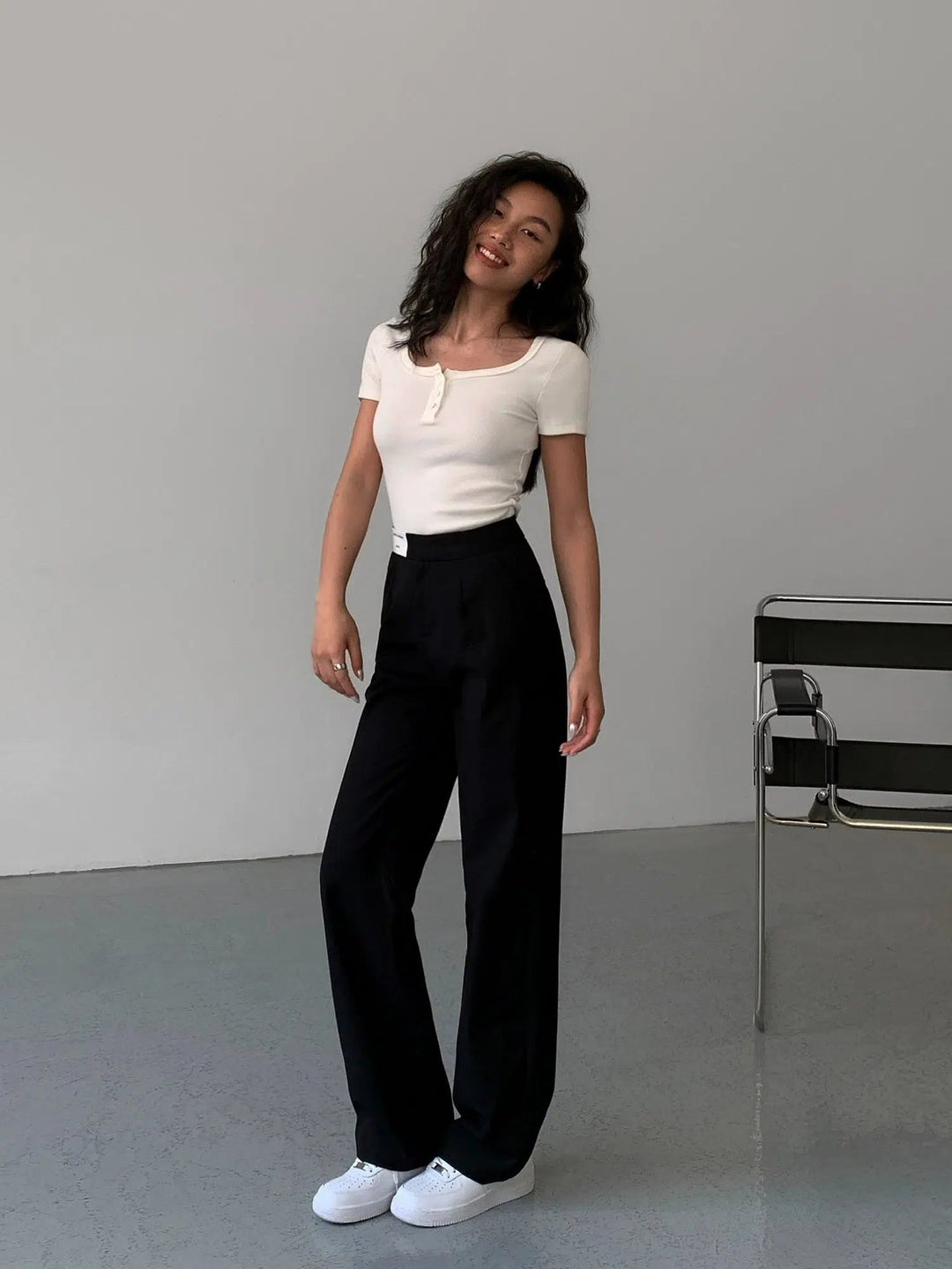 High-waisted Pleated Pants