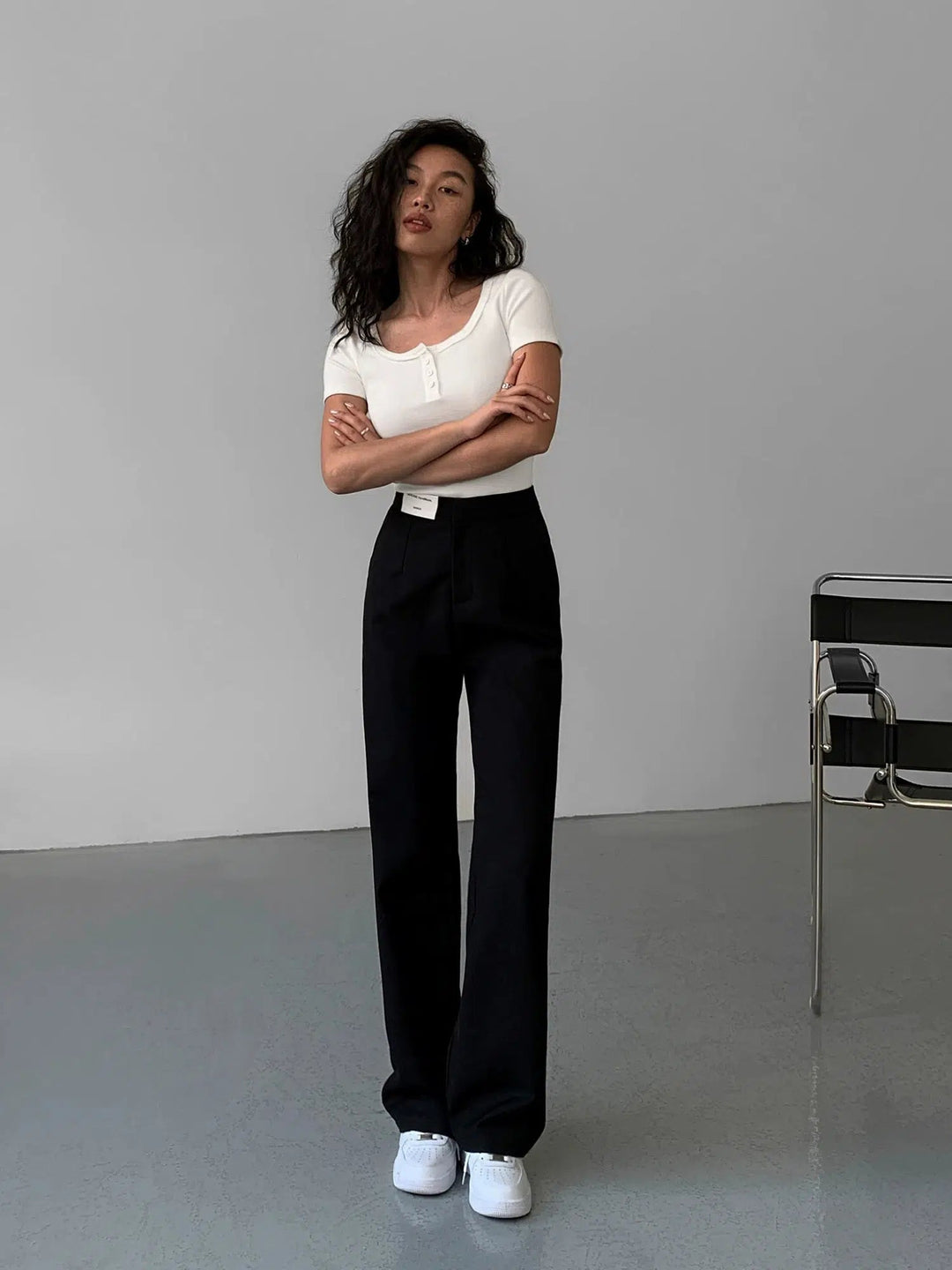 High-waisted Pleated Pants