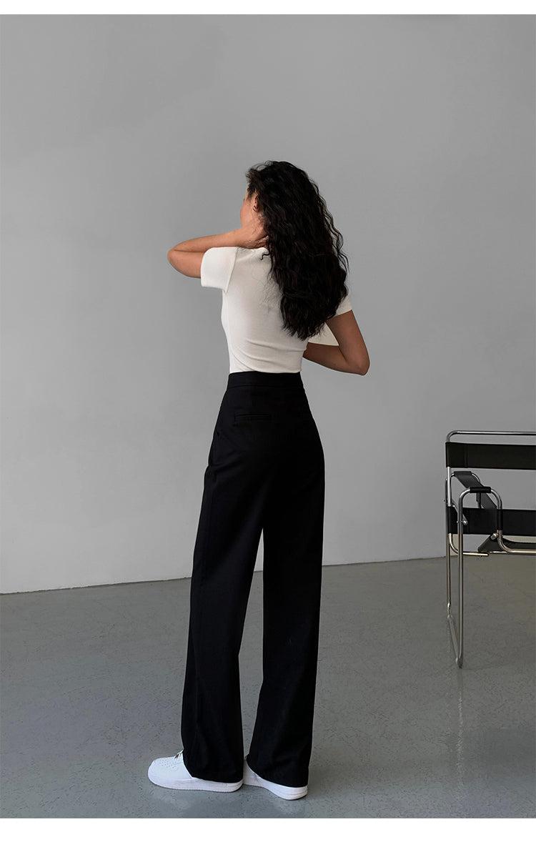 High-waisted Pleated Pants