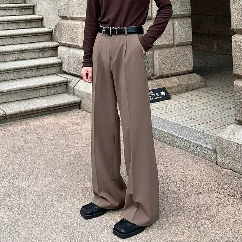 High-waisted Wide-leg Drape Pants