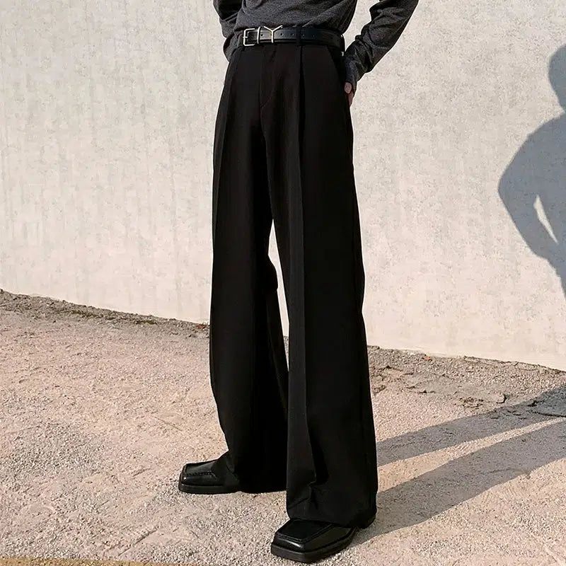 High-waisted Wide-leg Drape Pants