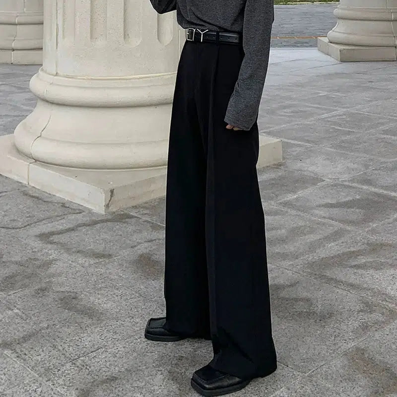 High-waisted Wide-leg Drape Pants