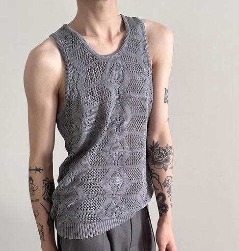 Hollow Textured Knit Vest