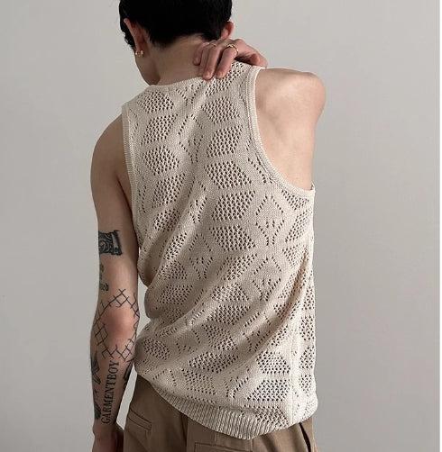 Hollow Textured Knit Vest