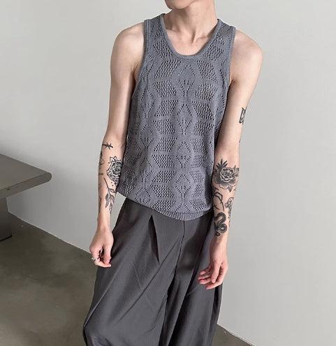 Hollow Textured Knit Vest