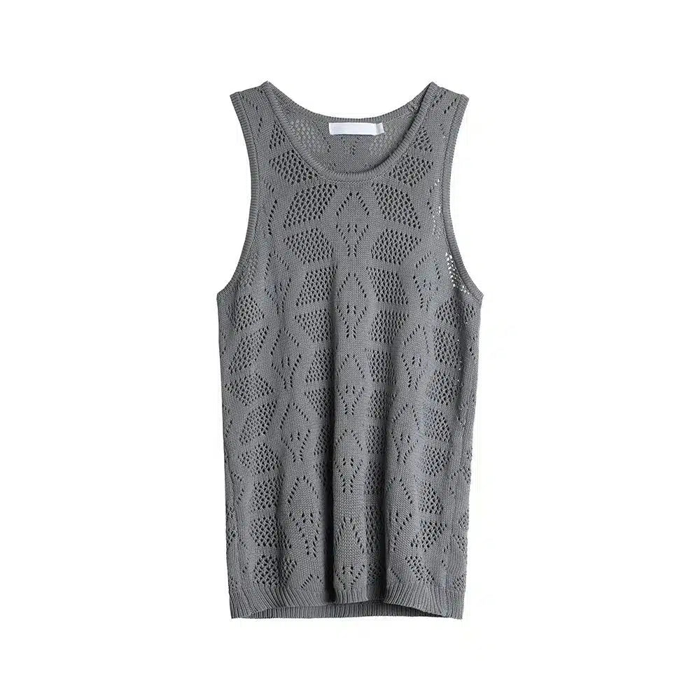 Hollow Textured Knit Vest