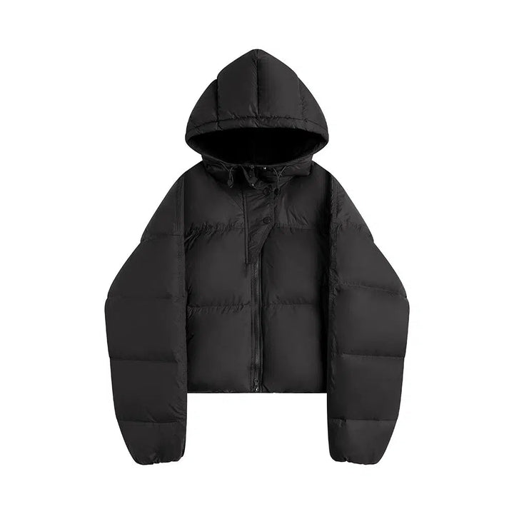 Zipper Closure Hooded Down Jacket