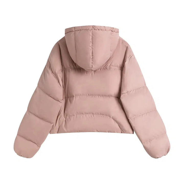 Zipper Closure Hooded Down Jacket