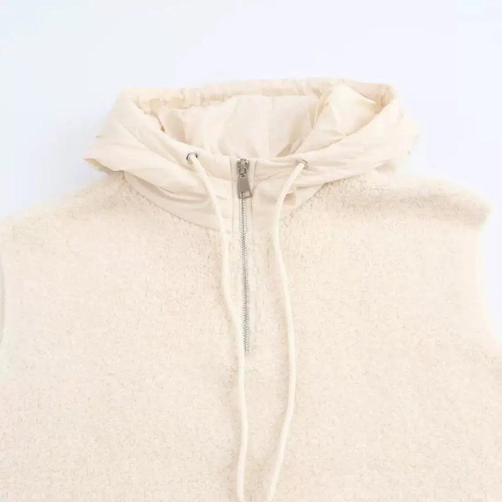 Hooded Sleeveless Knit Vest