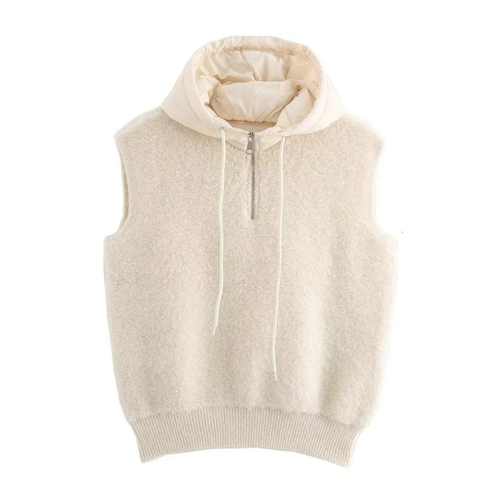 Hooded Sleeveless Knit Vest