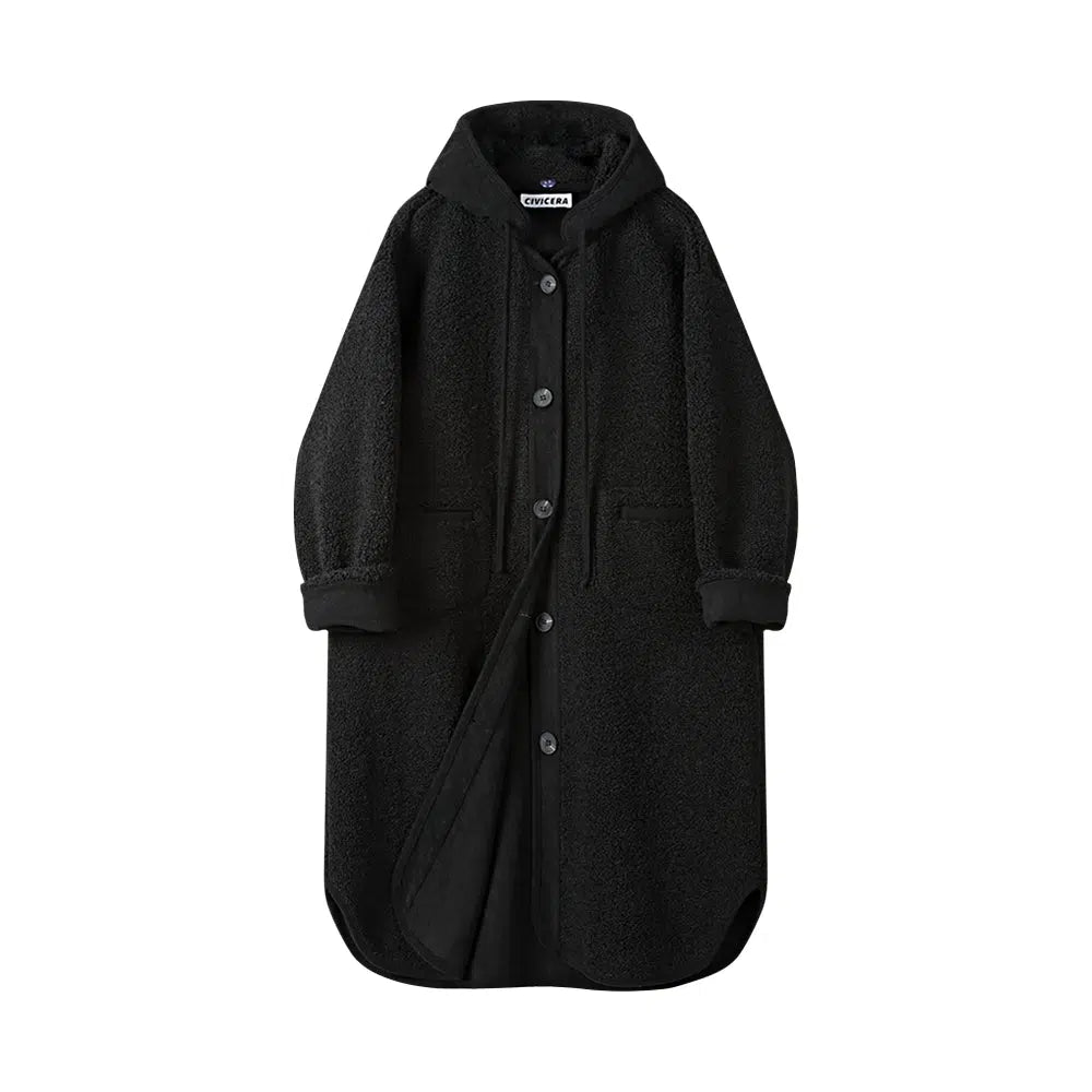 Hooded Long Wool Coat