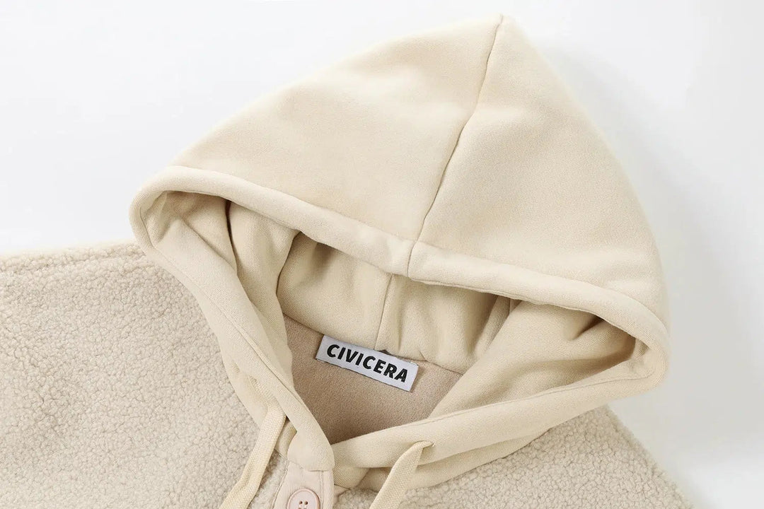 Hooded Wool Coat with Pockets