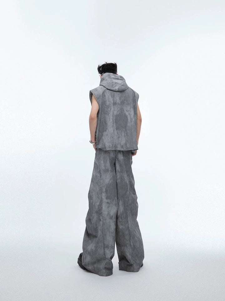 Hooded Workwear Vest Pants Set