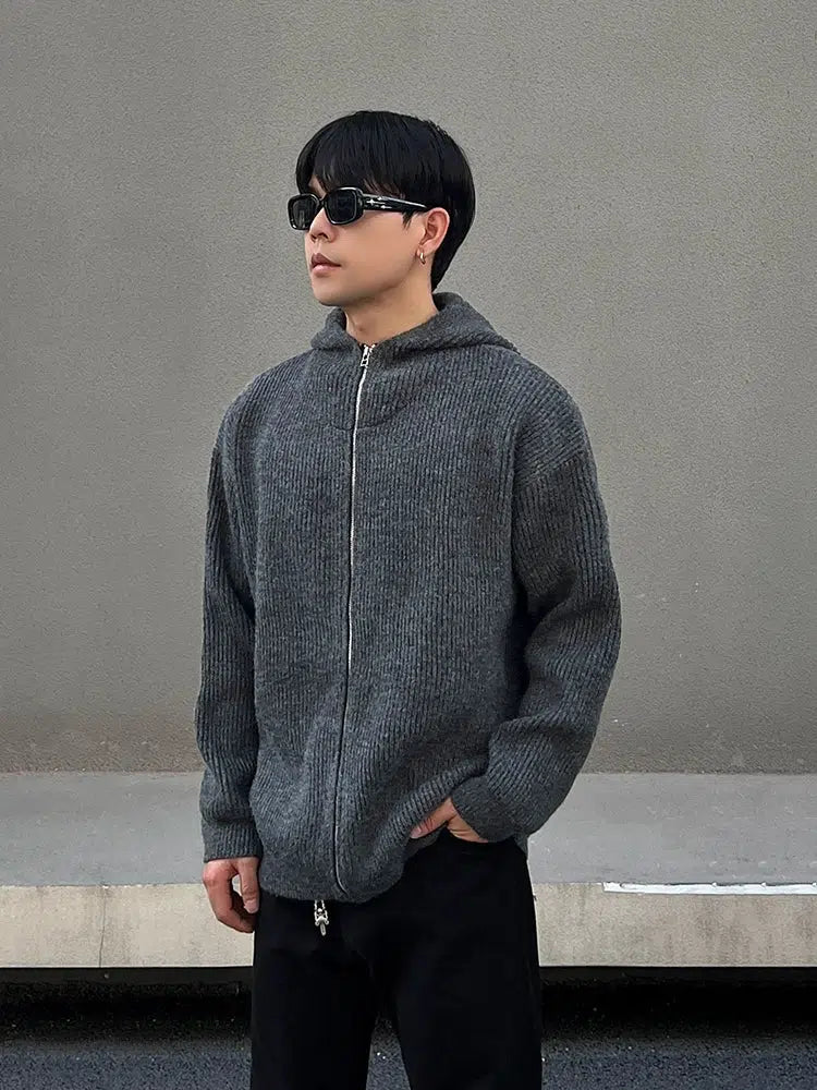 Hooded Zip-Up Sweater