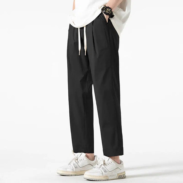 Ice Silk Thin Drawstring Pants