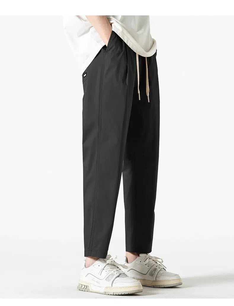 Ice Silk Thin Drawstring Pants