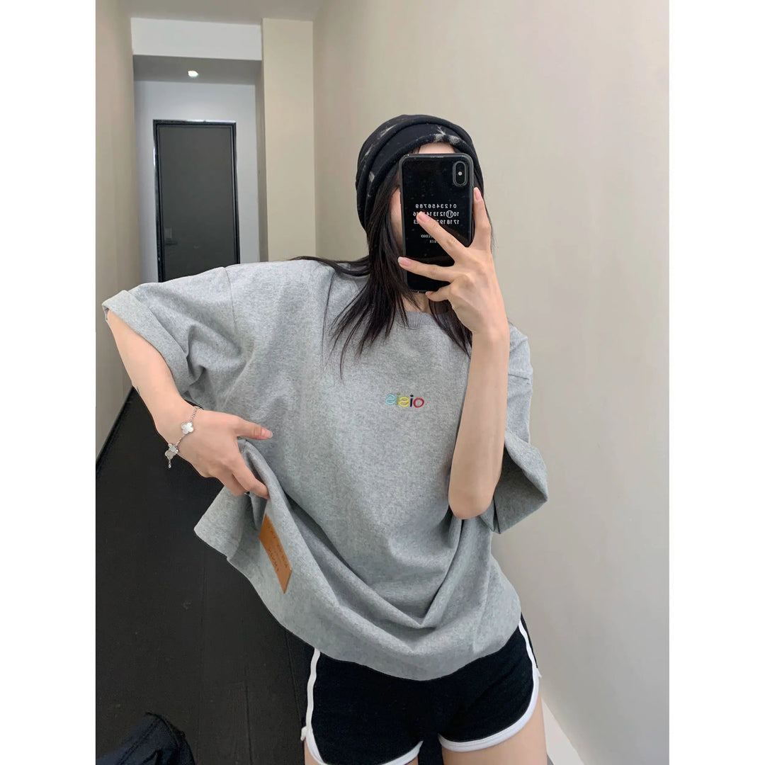 Letter Embroidered T-shirt