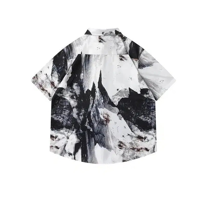 Ink Pattern Short Sleeve Shirt