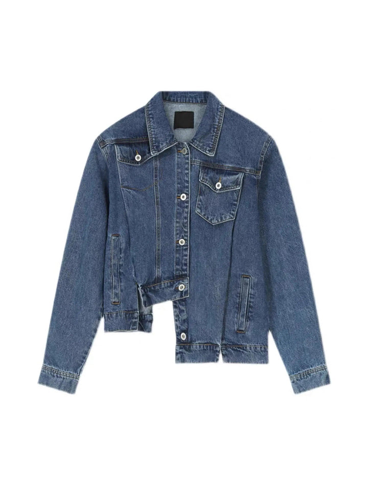 Irregular Shoulder Pad Denim Jacket