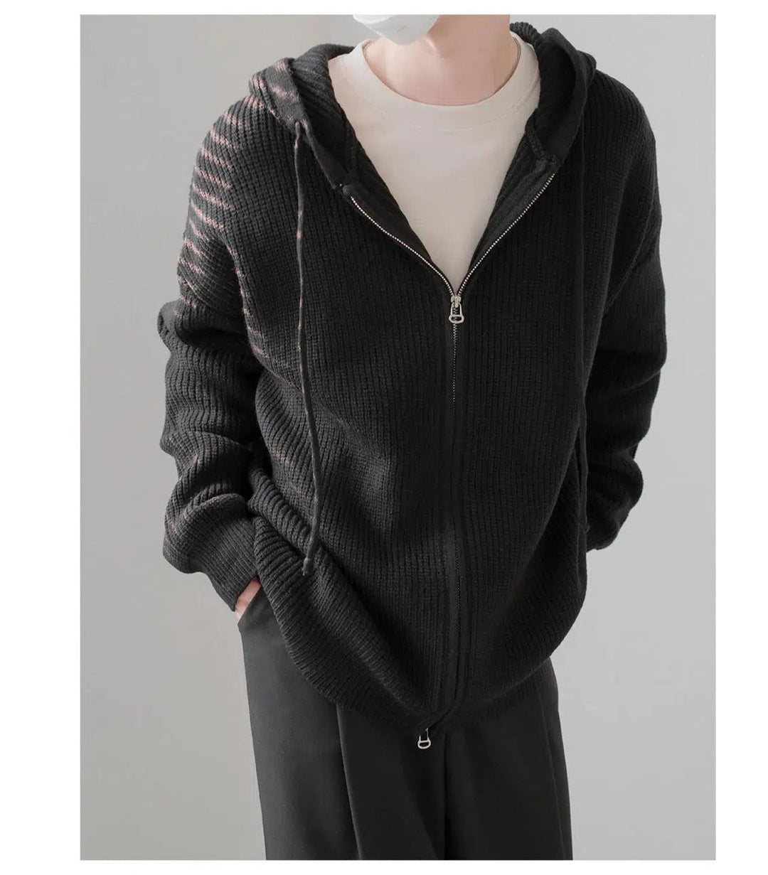 Knit Zip-Up Hoodie