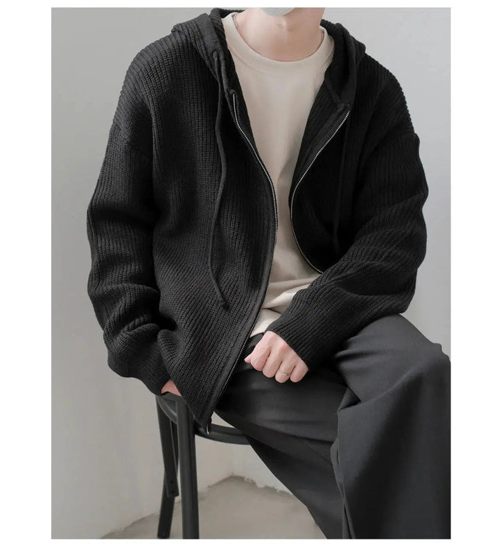 Knit Zip-Up Hoodie