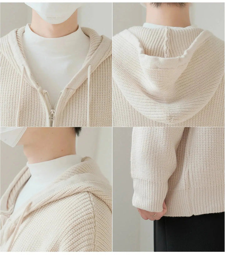 Knit Zip-Up Hoodie