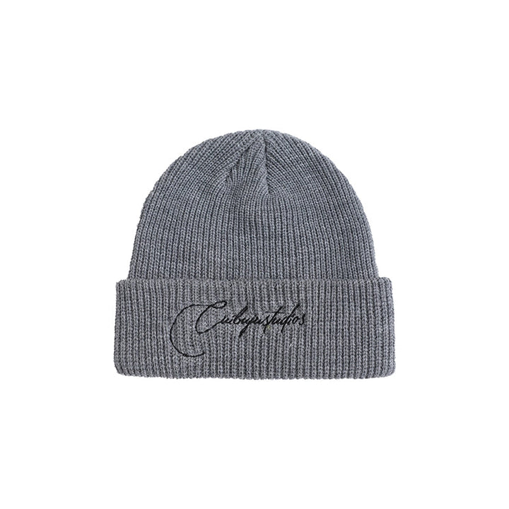 Knitted Beanie with Embroidered Logo