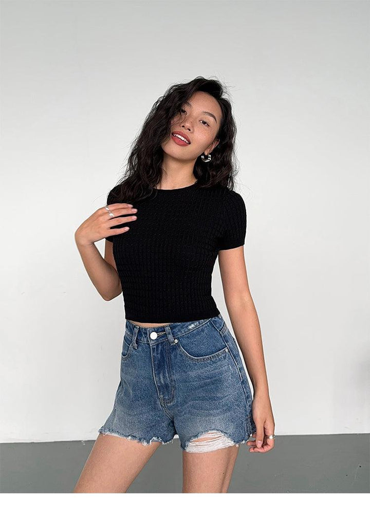 Knitted Short T-shirt