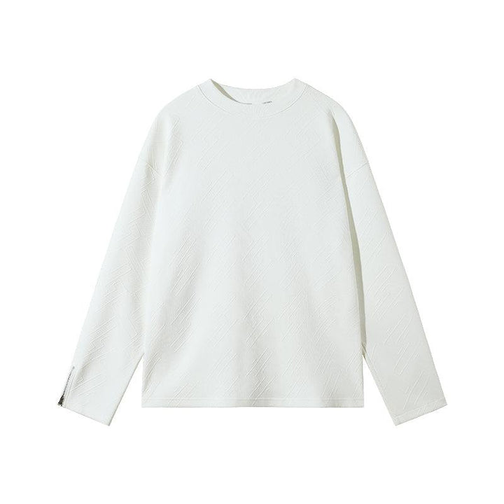 Knitted Zip Cuff Long Sleeve T-shirt