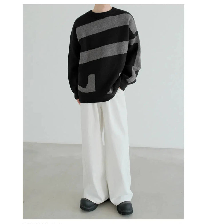 Knitwear Pullover with Abstract Pattern