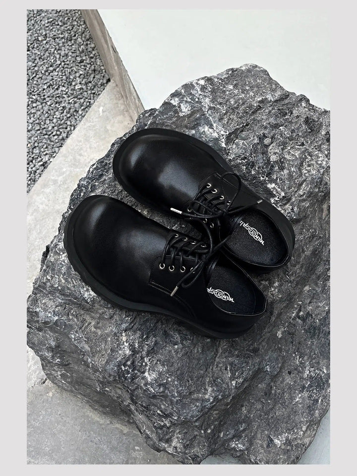 Lace-up Big Round head Derby Shoes