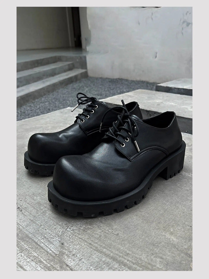 Lace-up Big Round head Derby Shoes