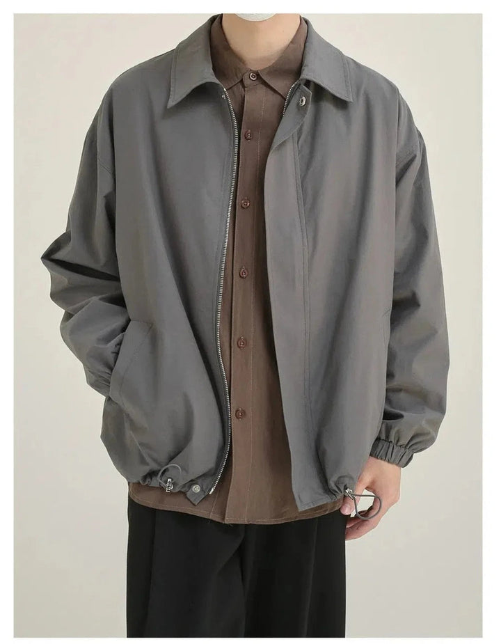 Lapel Drawcord Hem Jacket