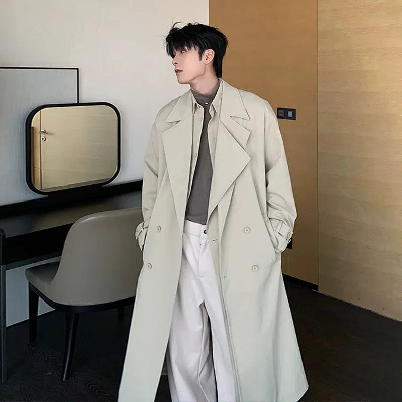 Lapel Long Trench Coat