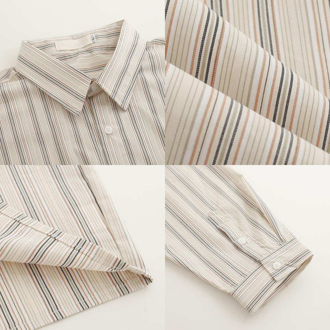 Lapel Striped Shirt