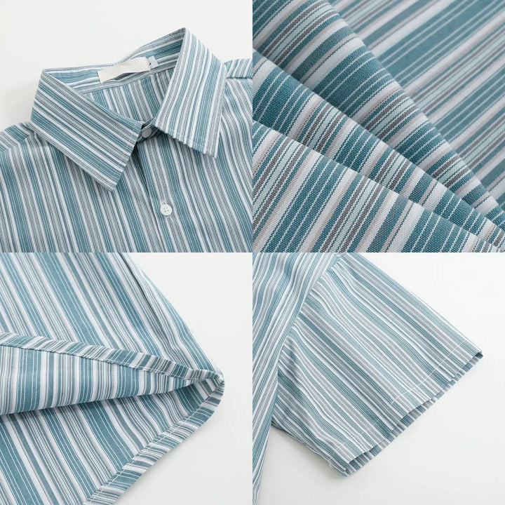 Lapel Striped T-shirt