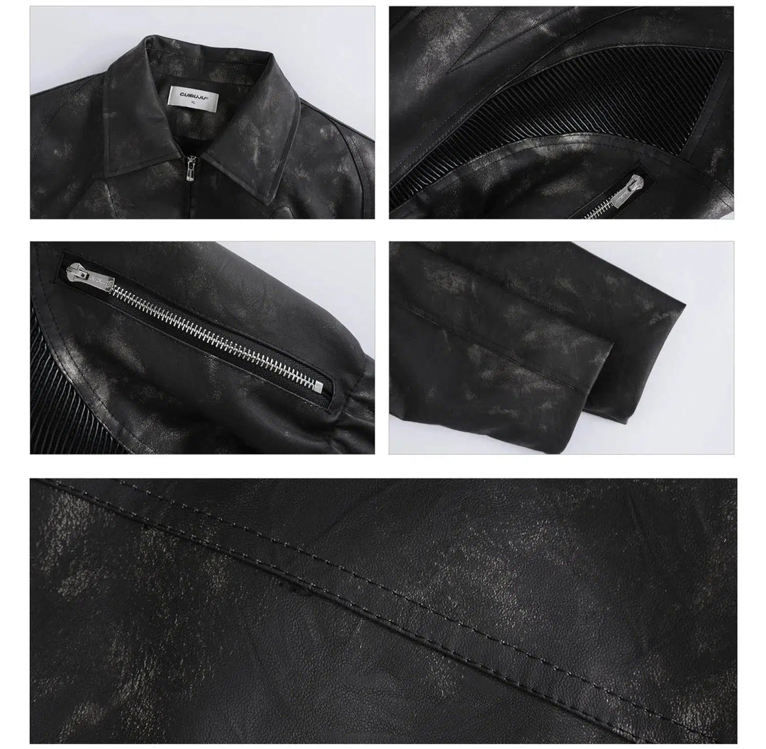 Lapels Faux Leather Jacket