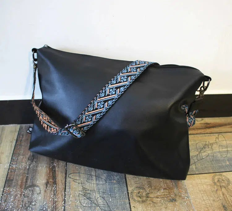 Large Black Soft Leather Crossbody Bag