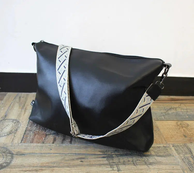 Large Black Soft Leather Crossbody Bag