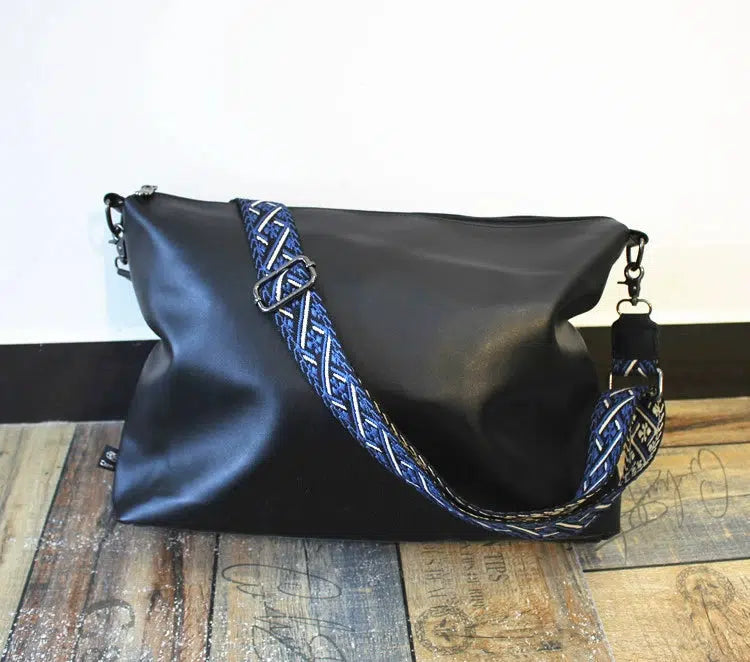 Large Black Soft Leather Crossbody Bag