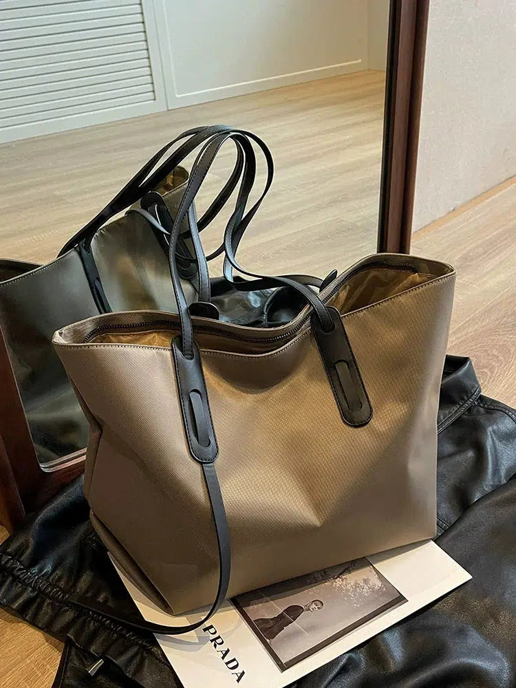 Large Capacity Leather Tote Bag