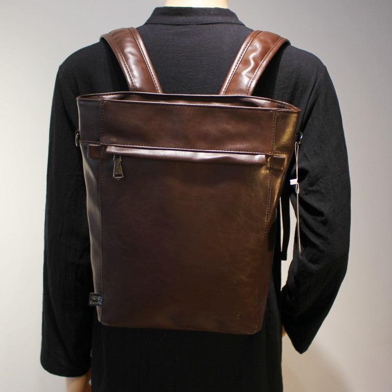 Large Faux Leather Laptop Backpack