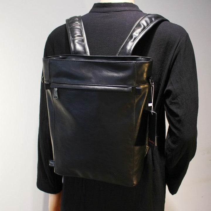 Large Faux Leather Laptop Backpack